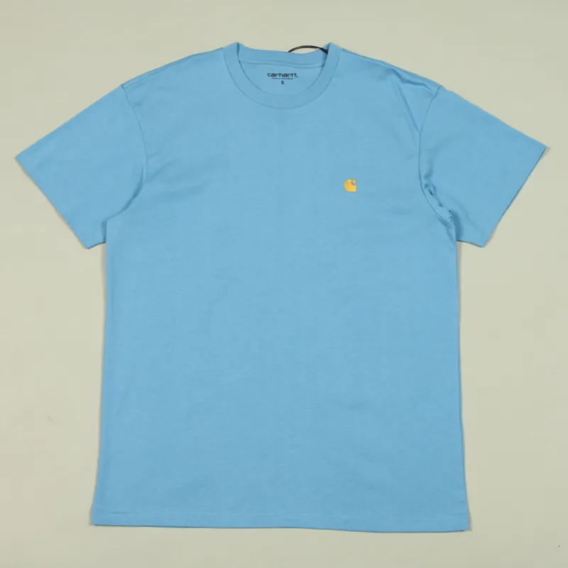 Carhartt WIP Chase T-Shirt - Piscine/Gold